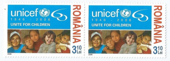 |Romania, LP 1751/2006, UNICEF - 60 de ani, pereche, MNH