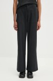Levi&#039;s pantaloni femei, culoarea negru, lat, high waist, SURPLUS STRAIGHT