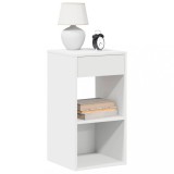 Cumpara ieftin Noptiere cu sertar 2 buc Alb 35x34x66,5 cm