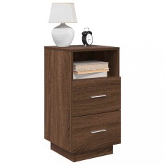 vidaXL Noptiere 2 buc cu 2 sertare Stejar maro 36x36x68 cm