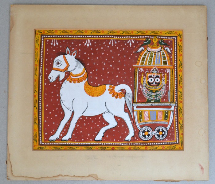 &quot;Car alegoric&quot; tempera pe hartie Orissa India cca 1900