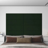 VidaXL Panouri de perete 12 buc. verde &icirc;nchis 90x30 cm catifea 3,24 m&sup2;