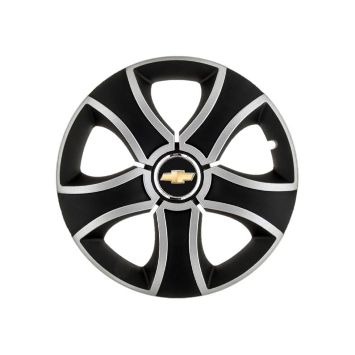 Set 4 Capace Roti 15 inchi (R15) Bis Gri-Negru, Compatibile Cu Chevrolet