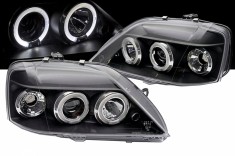 Faruri LED Angel Eyes Dacia Logan (2004-2008) Negru Performance AutoTuning