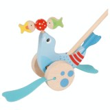 Jucarie Lemn Impins Foca Acrobat Goki, 18 luni+, Inaltime 19 cm