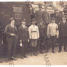 240 - TUSNAD, Harghita locomotive, train - old postcard real PHOTO - unused 1926