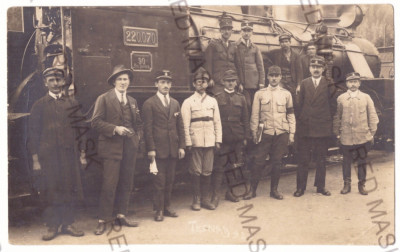 240 - TUSNAD, Harghita locomotive, train - old postcard real PHOTO - unused 1926 foto