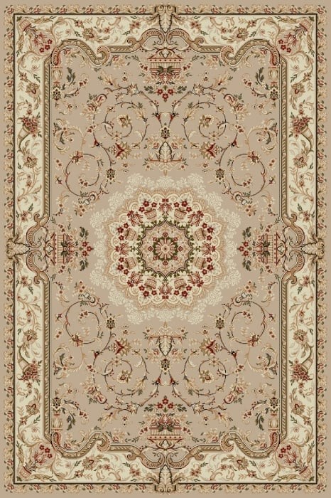 Covor Model Lotos 1520-110, Marime 60 x 110 cm, Bej, Crem, Inaltime Fir 8 mm, Antialergic, Polipropilena, Living, Dormitor, Sufragerie, Birou