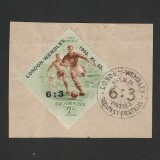 Labdarug&oacute; 6-3 (Fotbal 6-3) Pe fragment Stampila Prima Zi LP1400 Ungaria 1953