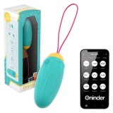 Ou vibrator ONINDER Love Pleasure Fun Colors, control prin aplicație, cu funcție de vibrații &icirc;n valuri, din silicon, albastru deschis