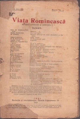 C6797N Viața Rom&amp;icirc;nească, 1/1920, Iași foto