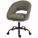 HOMCOM Scaun birou ergonomic din chenille, &icirc;nălțime reglabilă, cotiere integrate, rotativ 360&deg;, 59x60x79-89cm, verde &icirc;nchis | Aosom Romania