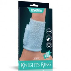 Manson Penis Knights Ring Drip cu Vibratii, Albastru