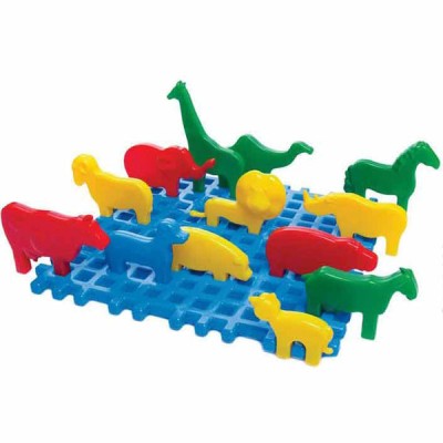 Jucarie set constructii vafe 14 piese Mini zoo foto