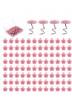 100 bucăți agrafe pentru fustă de pat, agrafe de tapiserie cu prindere puternică, agrafe spiralate, formă de floare roz, pentru fixarea coperților de
