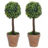 VidaXL Plante artificiale cimișir cu ghiveci, 2 buc. verde 41 cm minge