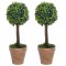 vidaXL Plante artificiale cimișir cu ghiveci, 2 buc. verde 41 cm minge