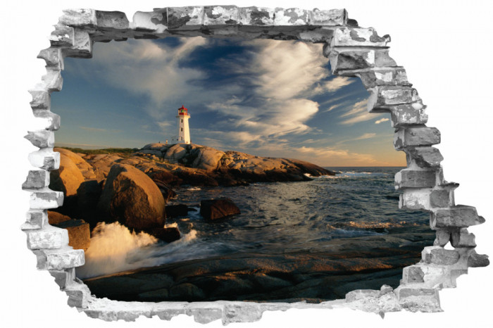 Sticker cu efect 3D - Peggy s Cove Lighthouse