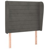 Cumpara ieftin Tablie de pat cu aripioare gri inchis 83x23x118/128 cm catifea