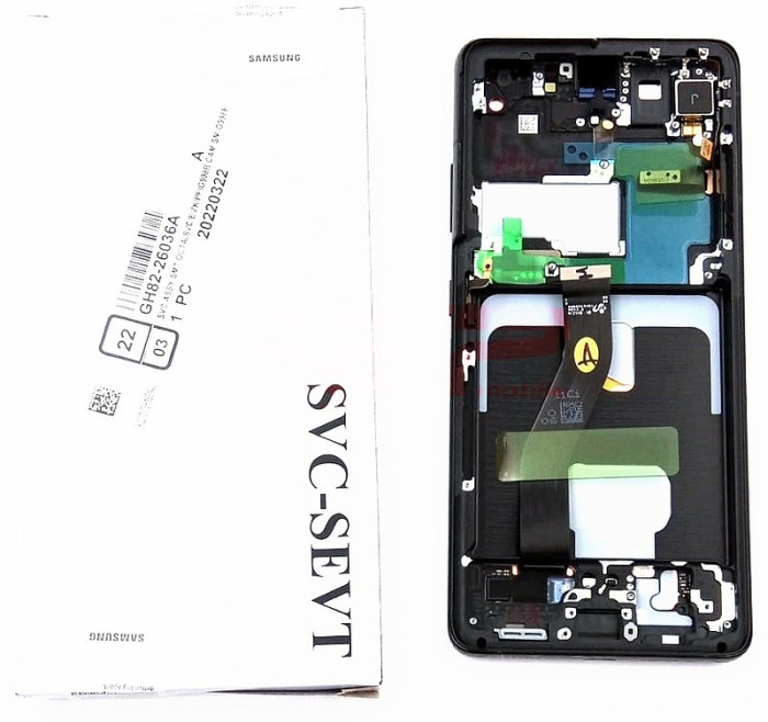 LCD+Touchscreen cu Rama Samsung Galaxy S21 Ultra / G998 BLACK Original Service Pack