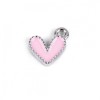 Mini pandantiv decorativ inima 10 x 10 mm, Argintiu roz deschis