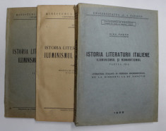 ISTORIA LITERATURII ITALIENE - ILUMINISMUL SI ROMANTISMUL de NINA FACON , 3 VOLUME , 1956 , TEXT IN ITALIANA foto