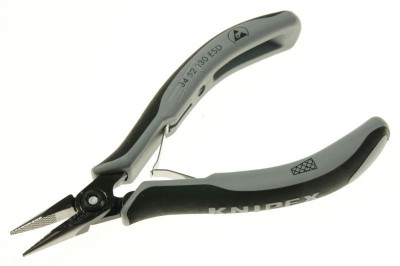 PRAEZ.-ELEKTRONIKZANGE,FLACHRUND 34 52 130 ESD KNIPEX foto