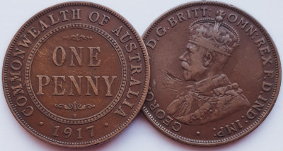 2366 Australia 1 penny 1917 George V km 23 foto