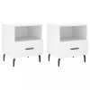 Noptiere, 2 buc., alb, 40x35x47,5 cm, lemn compozit, DKD Home Decor
