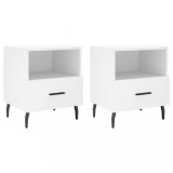 Noptiere, 2 buc., alb, 40x35x47,5 cm, lemn compozit, DKD Home Decor