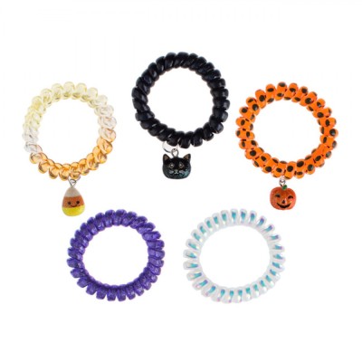 Set Elastice Păr, Multicolor, Model Halloween, 5 Bucăți foto