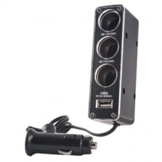 ADAPTOR PRIZA AUTO 3IN1 + USB foto