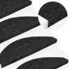 vidaXL Covorașe Scări Autoadezive Antracit 65x22.5 cm, Set 15 Bucăți - Protecție antiderapantă, Textile Casă