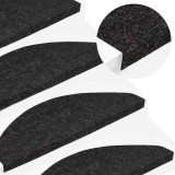 vidaXL Covorașe scară autoadezive 30 buc Negru 56x17x3 cm