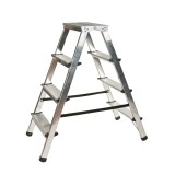 Scara aluminiu, dubla, 2 x 4 trepte, inaltime 0.8 m, 125 kg