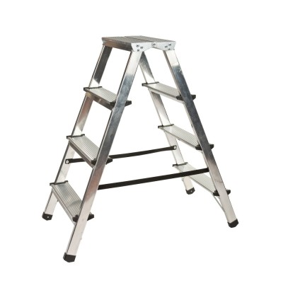 Scara aluminiu, dubla, 2 x 4 trepte, inaltime 0.8 m, 125 kg foto
