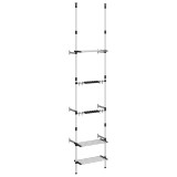 Raft telescopic de gradina cu 3 rafturi, argintiu, aluminiu