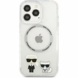 Cumpara ieftin Husa Cover Karl Lagerfeld Magsafe cu Ring Karl&amp;Choupette Bodies LOGO pentru iPhone 13 Pro Max Transparent
