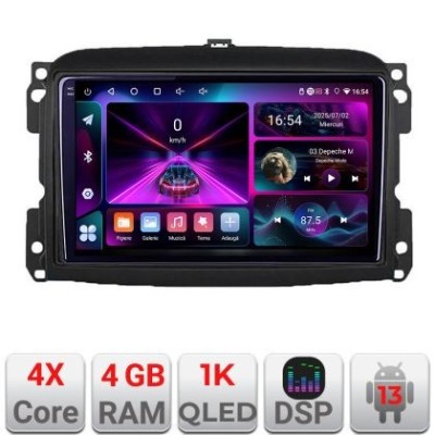 Navigatie Fiat 500L 2012-2017 A-500L 4+64 InCell Display 1K Android Waze USB Navigatie Internet Youtube Radio CarStore Technology foto