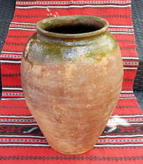 Amfora fara toarte 3 - vas mare traditional 8 litri din ceramica, 31cm inaltime foto