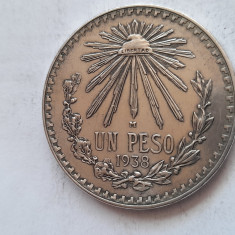 Moneda 1 peso 1938 argint Mexic