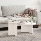 vidaXL Set de măsuțe de cafea 2 pcs Alb 49 x 49 x 28 cm
