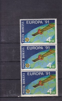 ROMANIA 1991 LP 1252 EUROPA 91 CEPT STRAIF 3 TIMBRE MNH foto