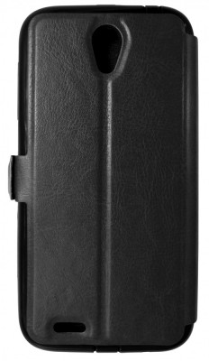 Husa tip carte cu stand neagra (cu decupaj casca) pentru Lenovo A859 foto