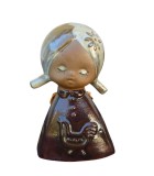 CLOPOȚEL MICUT DECORATIV VINTAGE DIN CERAMICĂ, MODEL STILIZAT FETITA