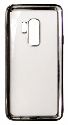 Husa silicon slim transparenta cu margini electroplacate negre pentru Samsung Galaxy S9 Plus foto