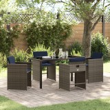 VidaXL Set de masă pentru grădină cu pernă 5 pcs Gri Rattan poli