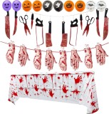 Set decoratiuni pentru Halloween Yitla, latex/PVC/hartie, multicolor, 14 piese