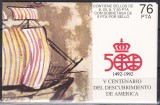 Spania 1990 - 500 de ani de la descoperirea Americii, Carnet, 2 poze, MNH, Nestampilat