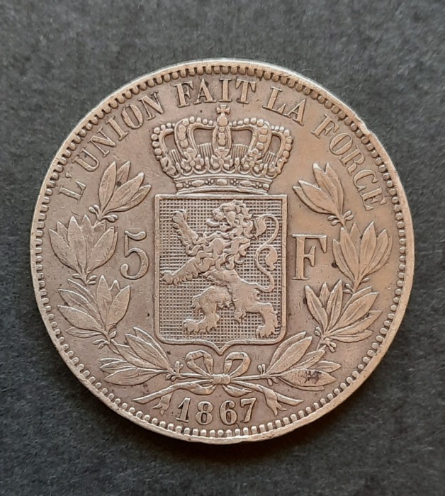 5 Francs 1867, Belgia - G 4398